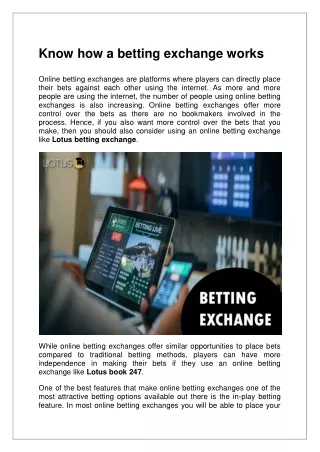 LOTUS BOOK 2 SEP 2022 Lotus betting Exchange