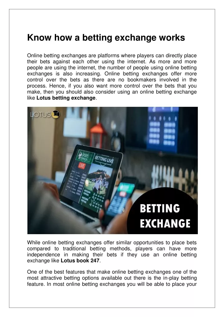 know how a betting exchange works