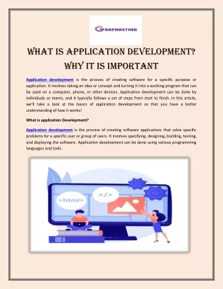 What is application Development why it is important