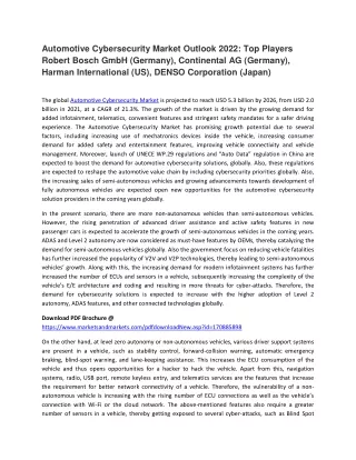 automotive cybersecurity market outlook 2022