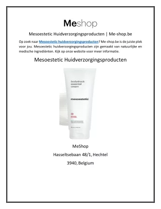 Mesoestetic Huidverzorgingsproducten | Me-shop.be