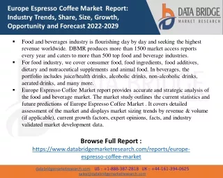 europe espresso coffee market report industry