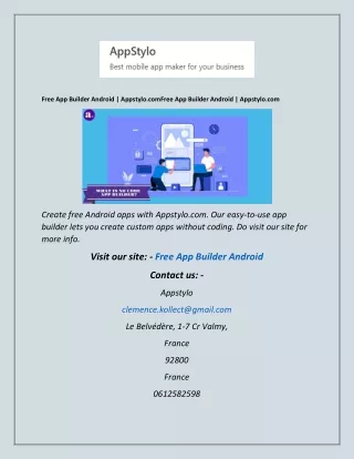 Free App Builder Android | Appstylo.com