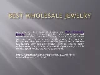 Best Wholesale jewelry