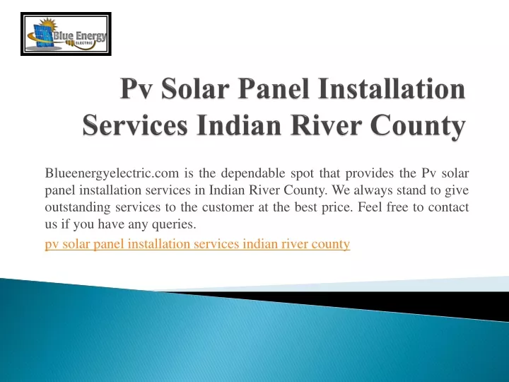 PPT Pv Solar Panel Installation Services Indian River County