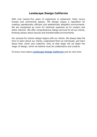 Landscape Design California