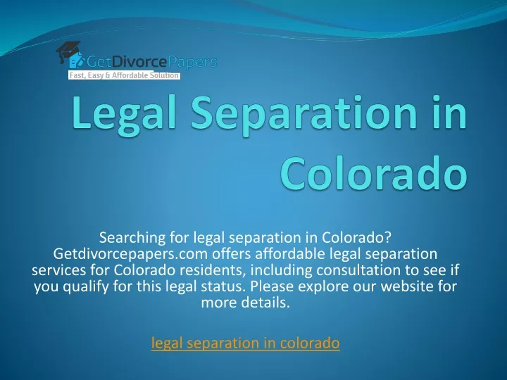 legal separation in colorado