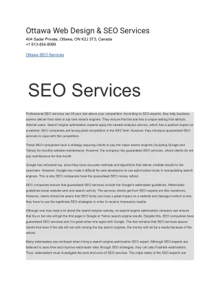 Ottawa Web Design & SEO Services