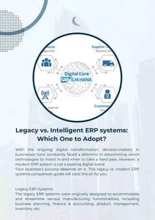 Legacy vs. Intelligent ERP systems Which One to Adopt