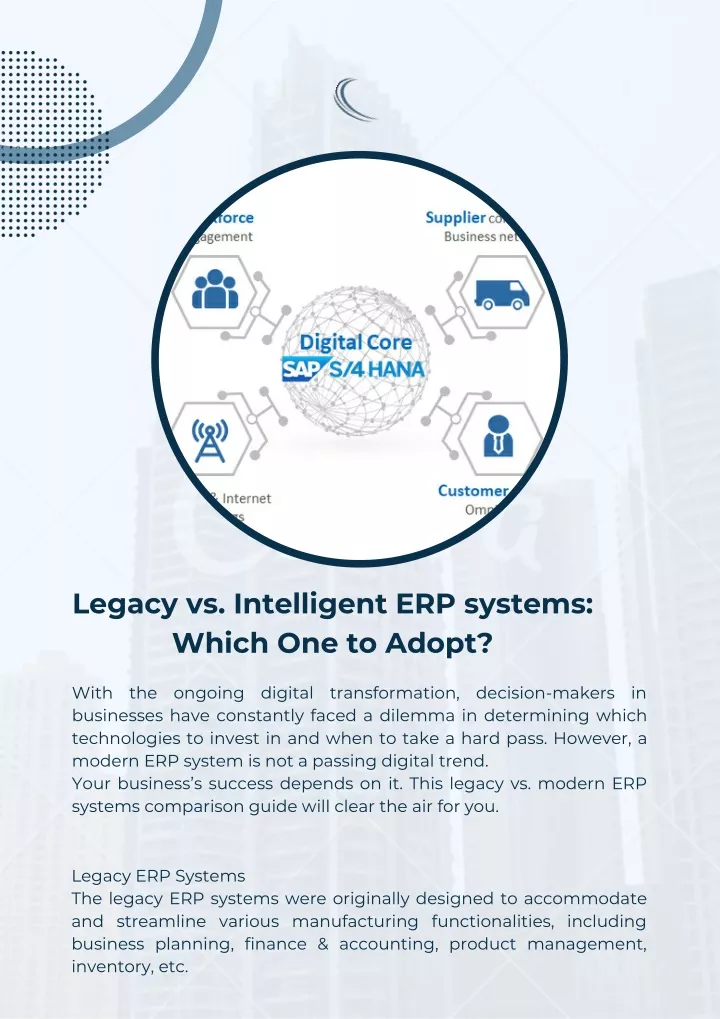 legacy vs intelligent erp systems which
