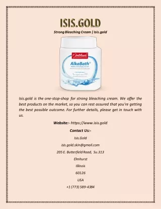 strong bleaching cream isis gold