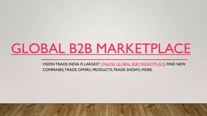 global b2b marketplace