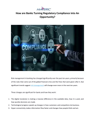 how are banks turning regulatory compliance into