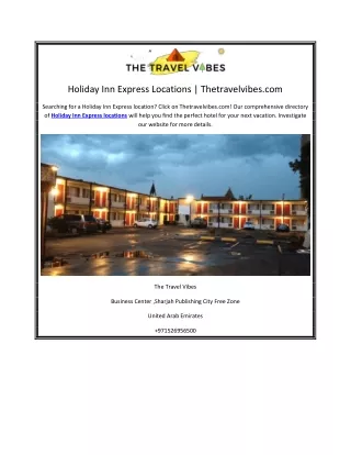 Holiday Inn Express Locations | Thetravelvibes.com
