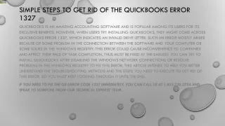 simple steps to get rid of the quickbooks error 1327