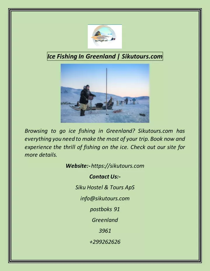 ice fishing in greenland sikutours com