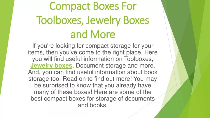 compact boxes for toolboxes jewelry boxes and more