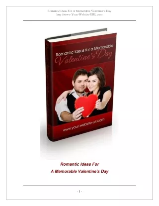 Romantic Ideas for a Memorable Valentine's Day