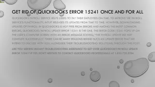 get rid of quickbooks error 15241 once and for all