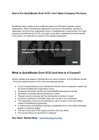 how to fix quickbooks error 6123 can t open