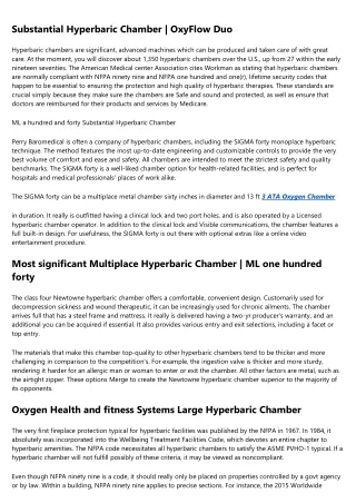 substantial hyperbaric chamber oxyflow duo