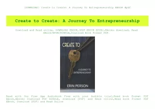 {DOWNLOAD} Create to Create A Journey To Entrepreneurship EBOOK #pdf
