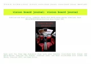 [F.R.E.E] [D.O.W.N.L.O.A.D] [R.E.A.D] vision board journal vision board journal (Ebook pdf)