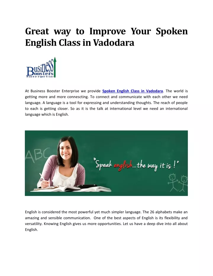 great way to improve your spoken english class