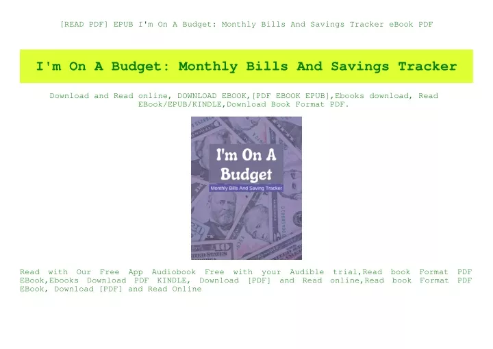 read pdf epub i m on a budget monthly bills