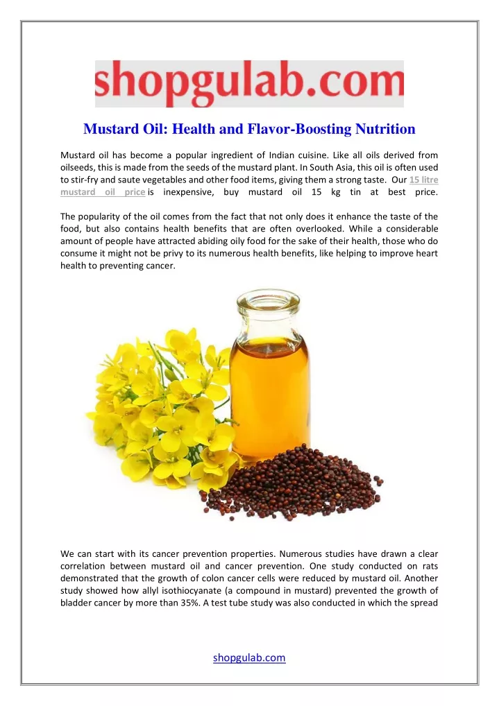 mustard oil health and flavor boosting nutrition