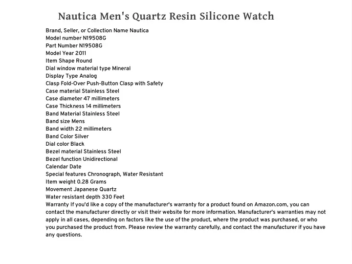nautica men s quartz resin silicone watch