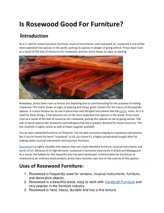Is Rosewood Good For Furniture