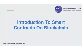 introduction to smart contracts on blockchain