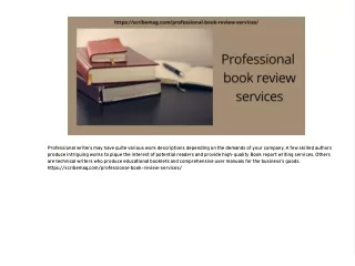 Professional Book Review Services