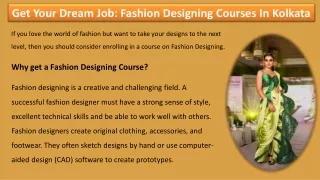 Fashion Designing Courses In Kolkata