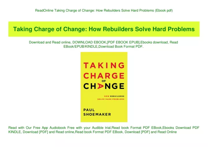 readonline taking charge of change how rebuilders