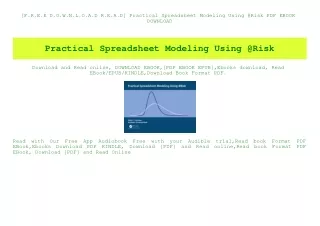 [F.R.E.E D.O.W.N.L.O.A.D R.E.A.D] Practical Spreadsheet Modeling Using @Risk PDF EBOOK DOWNLOAD