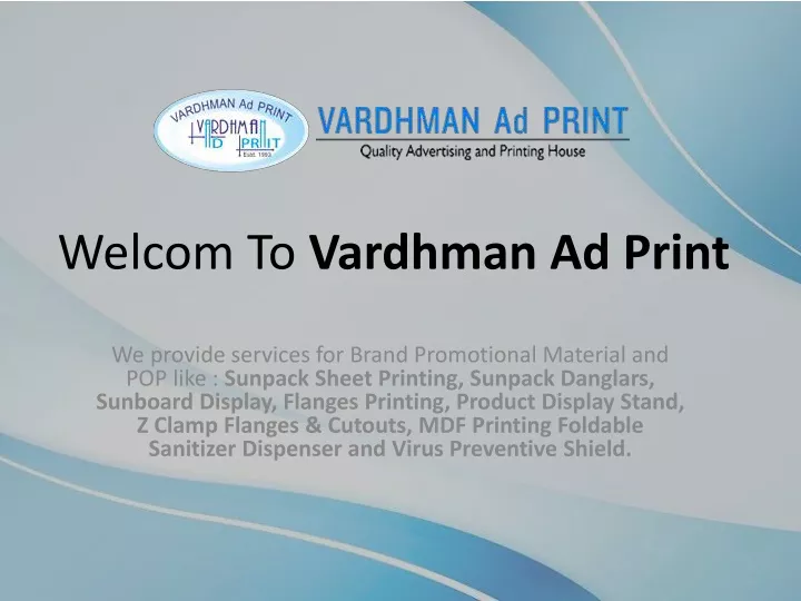 welcom to vardhman ad print