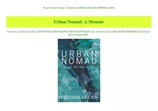 Read Urban Nomad A Memoir [[FREE] [READ] [DOWNLOAD]]