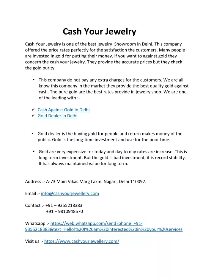 cash your jewelry