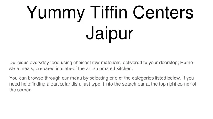 yummy tiffin centers jaipur