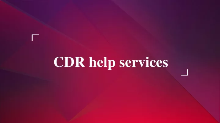 cdr help services