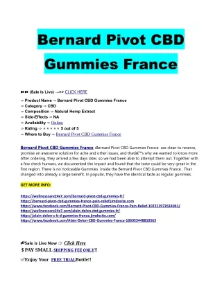 bernard pivot cbd gummies france