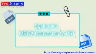 SysInspire MBOX Converter to PST