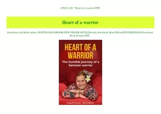 #^R.E.A.D.^ Heart of a warrior PDF