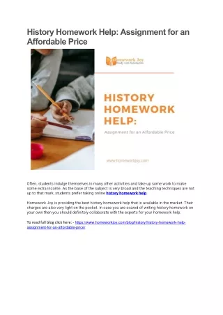 history homework help assignment