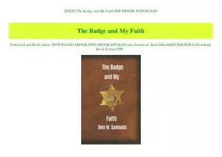 [Pdf]$$ The Badge and My Faith PDF EBOOK DOWNLOAD