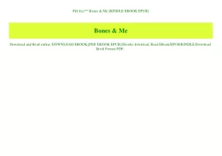 Pdf free^^ Bones & Me [KINDLE EBOOK EPUB]