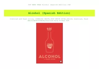 PDF READ FREE Alcohol (Spanish Edition) Pdf