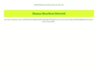 [READ] Human Heartbeat Detected [R.A.R]